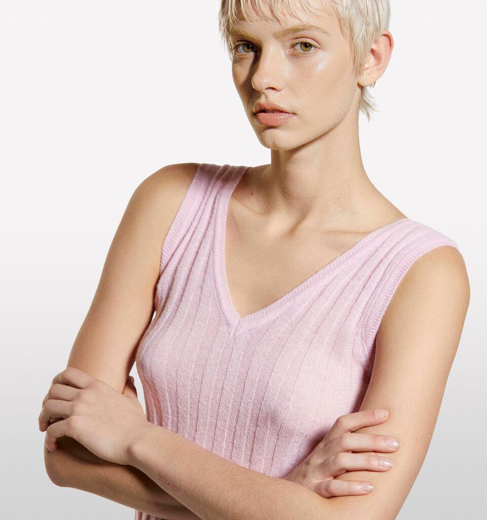 Pastellrosa gestricktes Tanktop - top für damen - Pink | Sisley image number 4